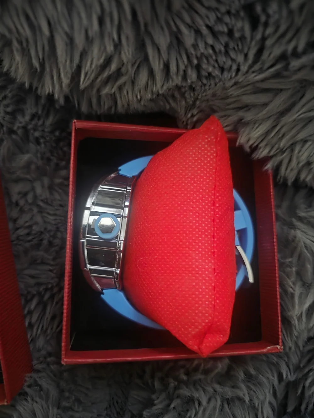 Blue Crystal Accent Skull Dial Watch